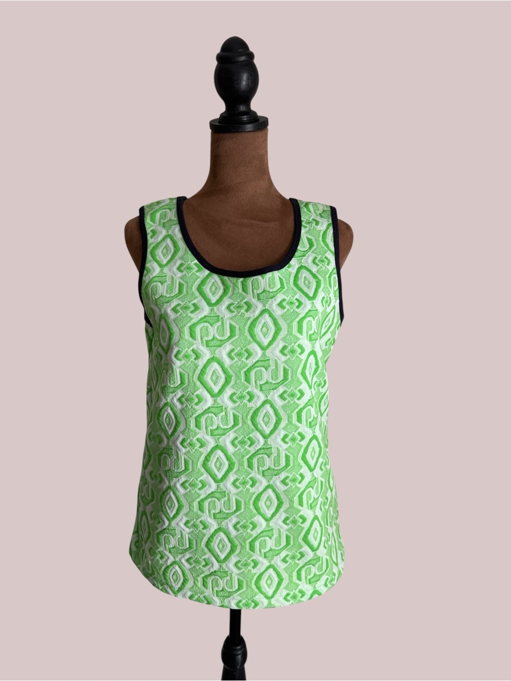 Vintage 70s Geometric Mod Texture Tank